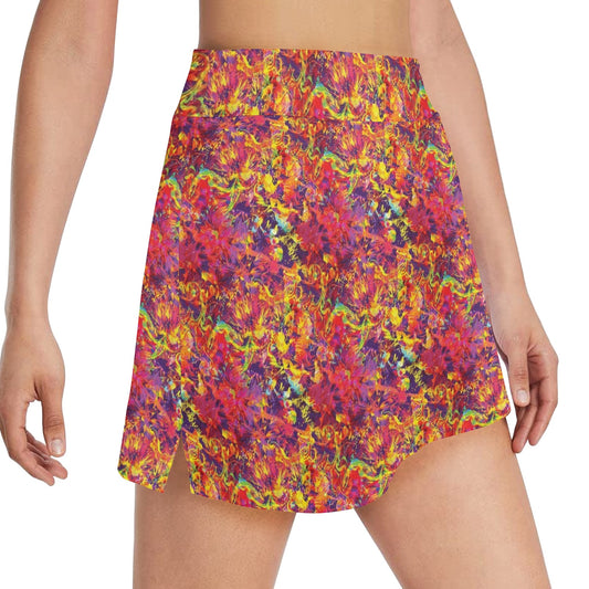 Splatter Print Design LKS303 17" Golf & Pickleball Skort with Pockets
