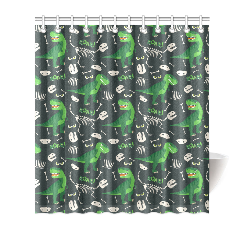 T Rex Pattern Print Design A05 Shower Curtain