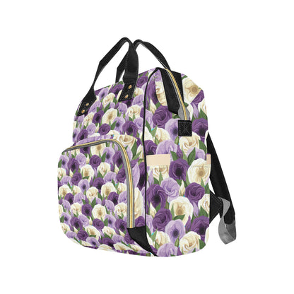 Lisianthus Pattern Print Design LT01 Diaper Bag Backpack
