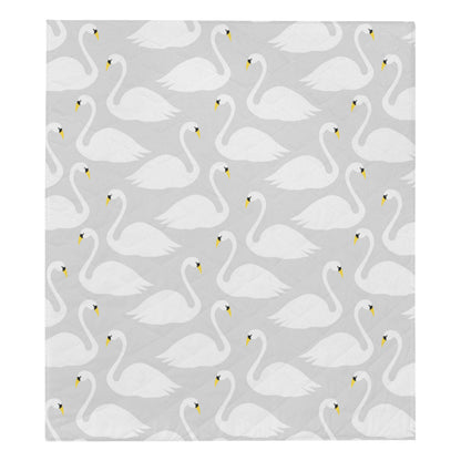 Swan Pattern Print Design 02 Premium Quilt