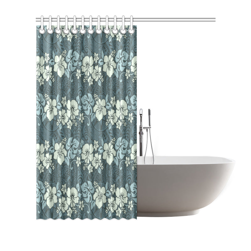 Flower Hawaiian Hibiscus Style Print Pattern Shower Curtain