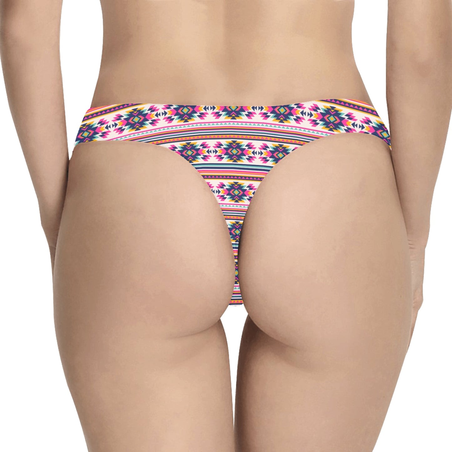 Indian Navajo Neon Themed Design Print Women's Thongs