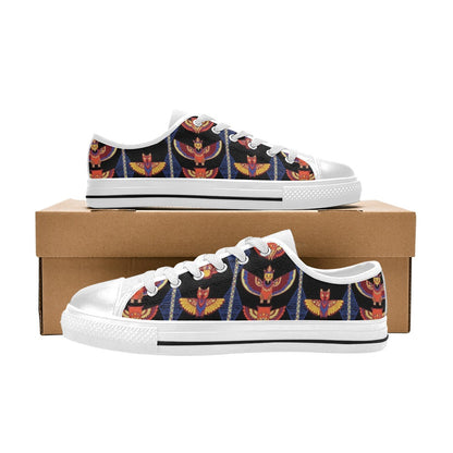 Totem Print Design LKS301 Women's White Low Top Shoes