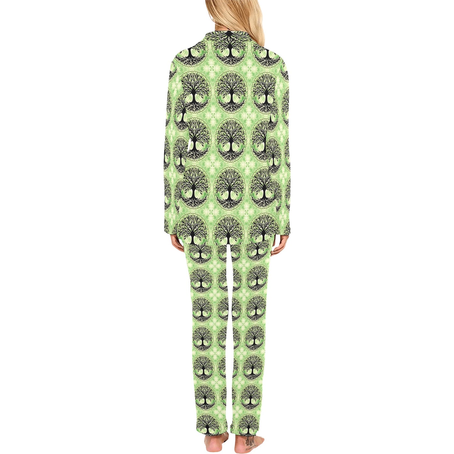 Celtic Pattern Print Design 010 Women's Long Pajama Set