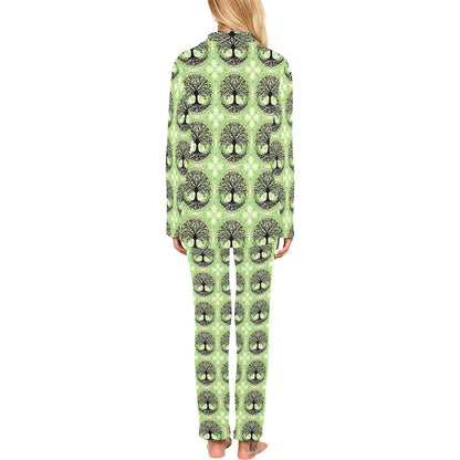 Celtic Pattern Print Design 010 Women's Long Pajama Set