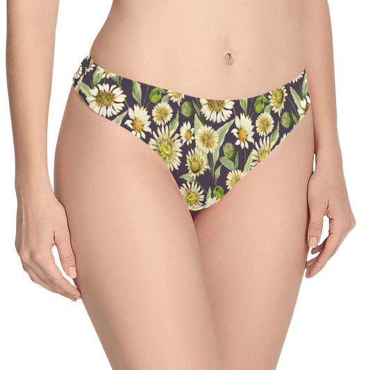 Daisy Vintage Print Pattern Women's Thongs
