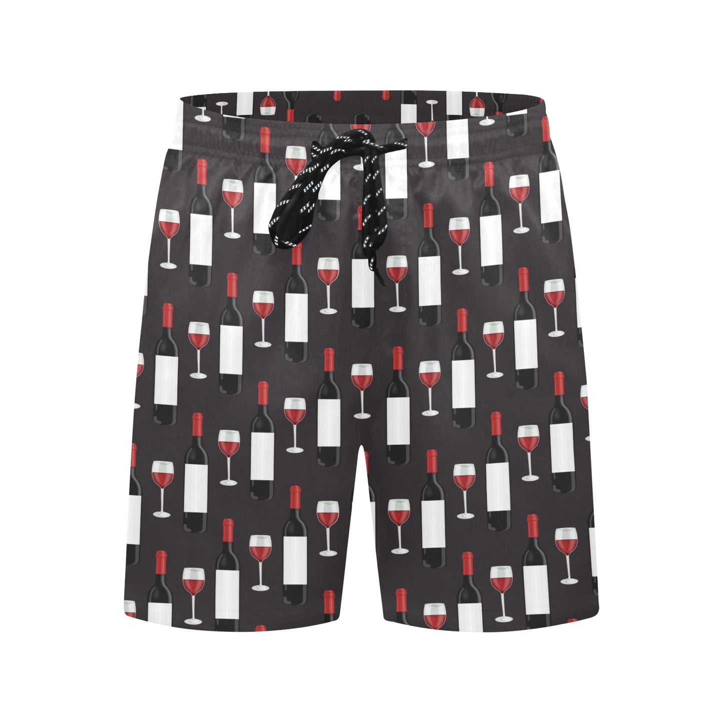 Wine Print Design LKS309 Men's Swim Trunks Beach Shorts