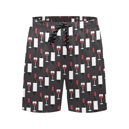 Wine Print Design LKS309 Men's Swim Trunks Beach Shorts