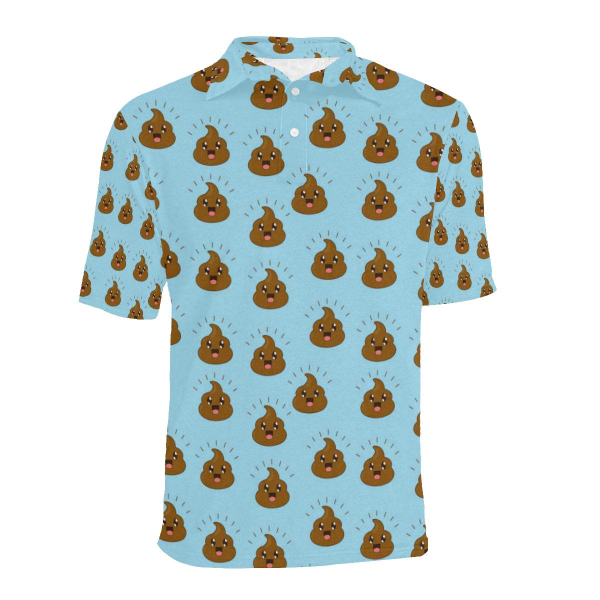 Poop Emoji Pattern Print Design A03 Men Polo Shirt