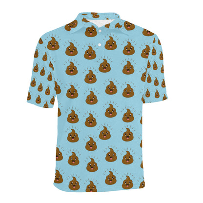 Poop Emoji Pattern Print Design A03 Men Polo Shirt