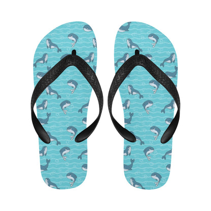 Whale Print Design LKS303 Flip Flops