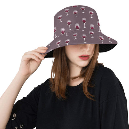 Wine Glass Pattern Print Design LKS305 Unisex Bucket Hat