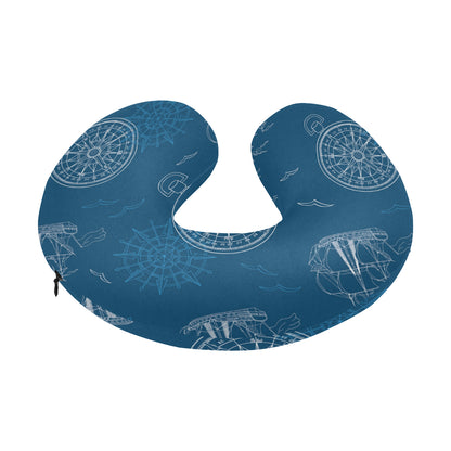 Nautical Pattern Print Design A04 U-Shaped Travel Neck Pillow