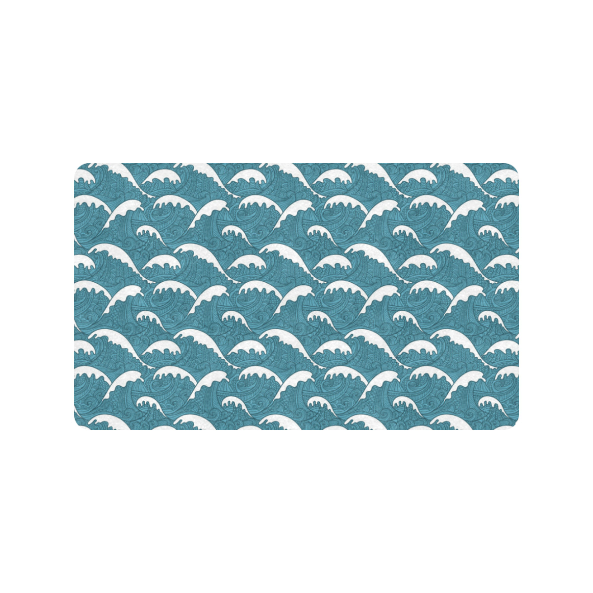 Surf Wave Tribal Design Rubber Doormat