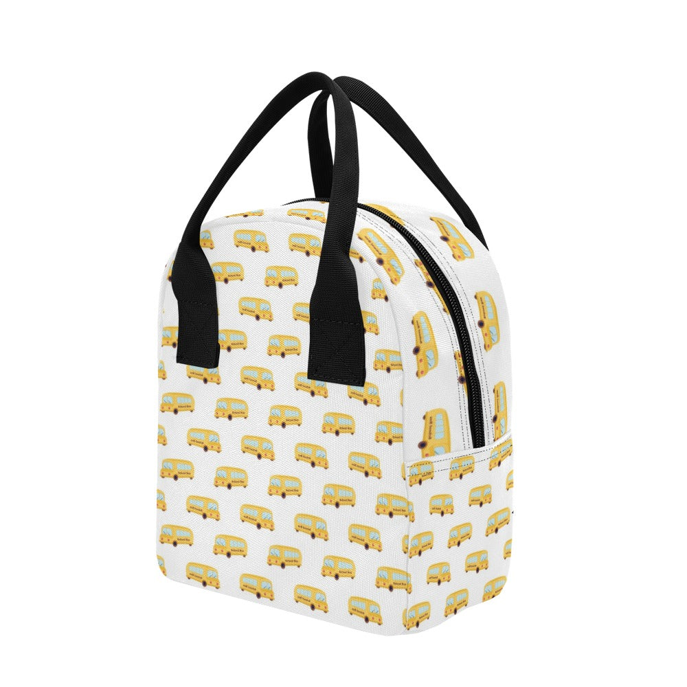 School Bus Print Design LKS306 Insulated Lunch Bag