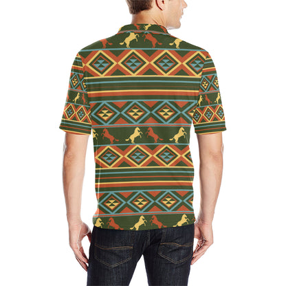 Horse Western Pattern Men Polo Shirt