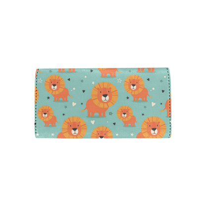 Lion Baby Pattern Print Design 03 Women's Trifold Wallet