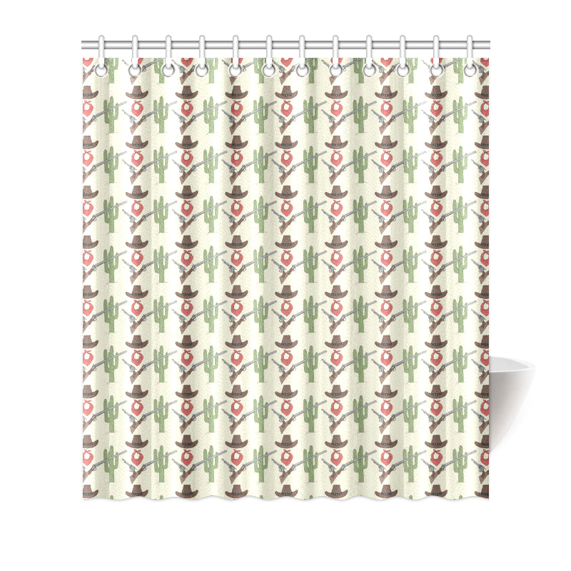 Western Cowboy Print Shower Curtain
