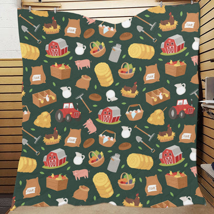 Agricultural Farm Print Design 02 Premium Quilt