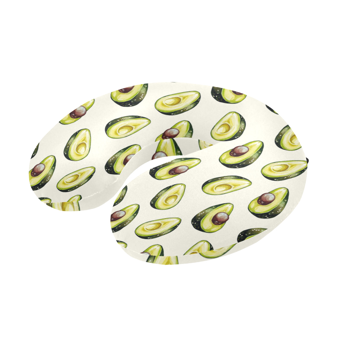 Avocado Pattern Print Design 01 U-Shaped Travel Neck Pillow