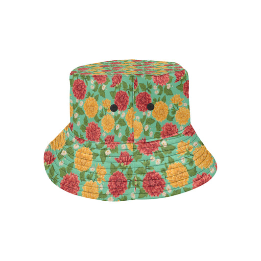 Dahlia Pattern Print Design DH011 Unisex Bucket Hat