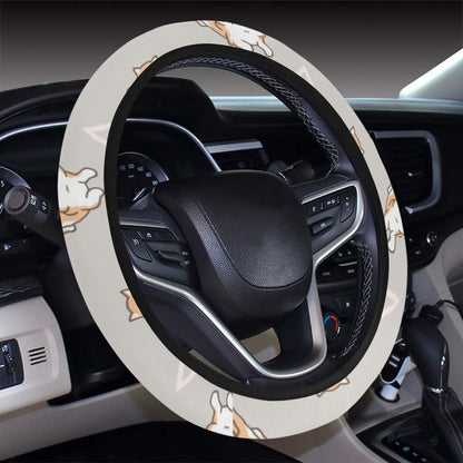Shiba Inu Print Design LKS307 Steering Wheel Cover with Elastic Edge