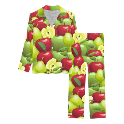 Apple Pattern Print Design AP03 Women's Long Pajama Set