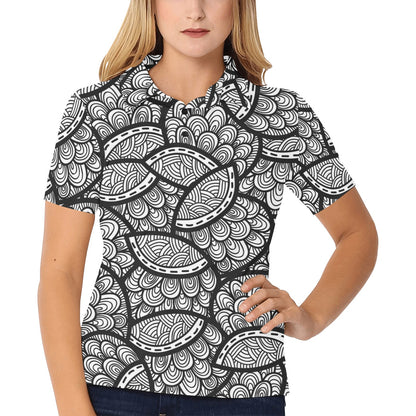 Polynesian Pattern Print Design A01 Women's Polo Shirt