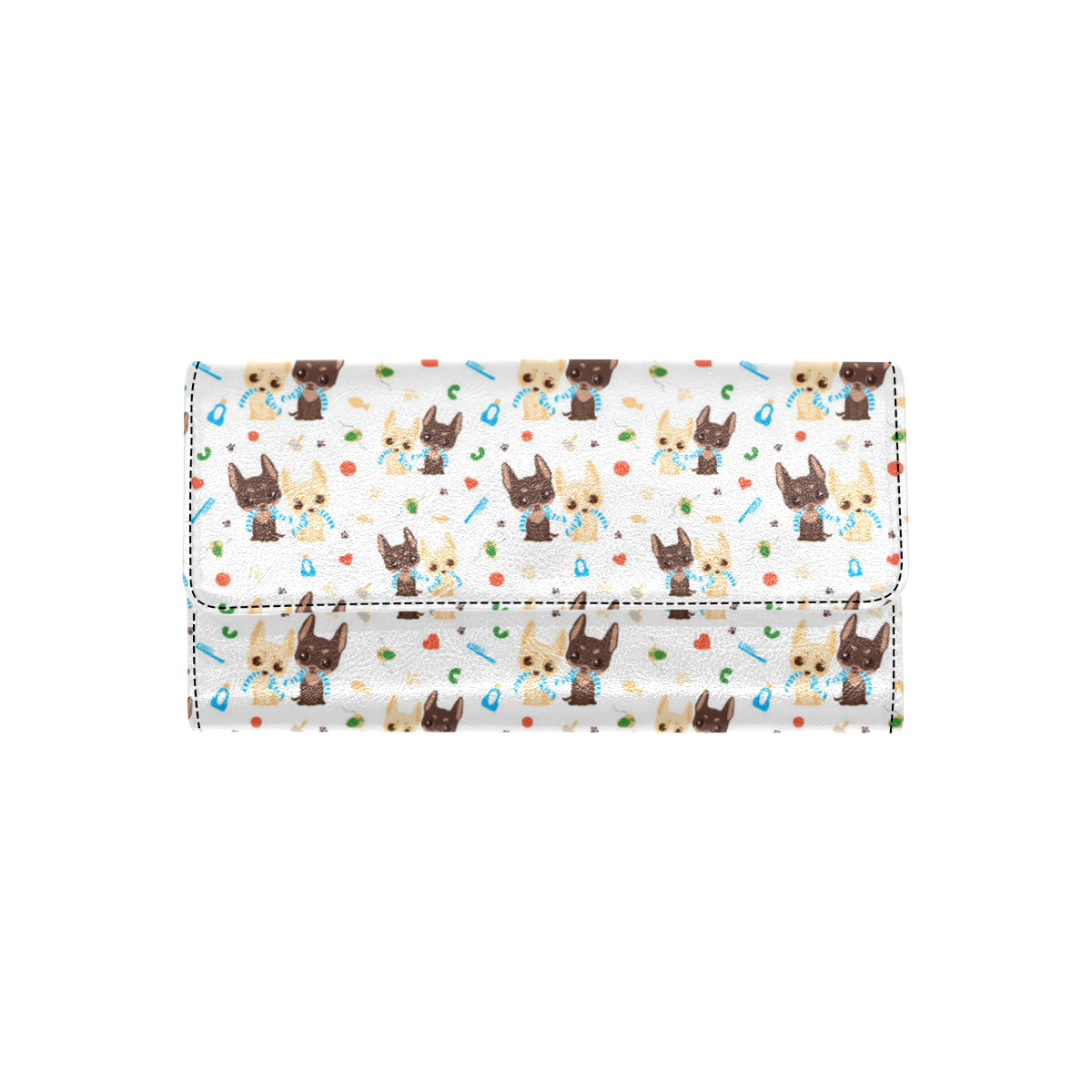 Chihuahua Pattern Print Design 06 Women's Trifold Wallet