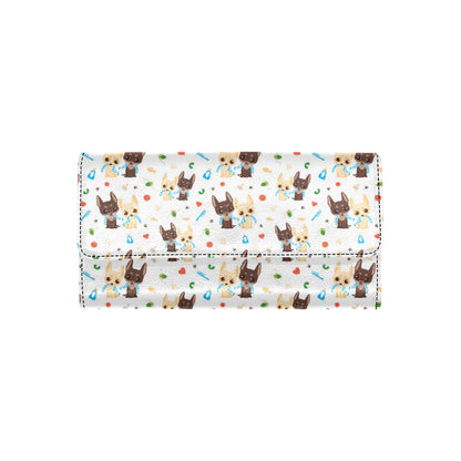 Chihuahua Pattern Print Design 06 Women's Trifold Wallet