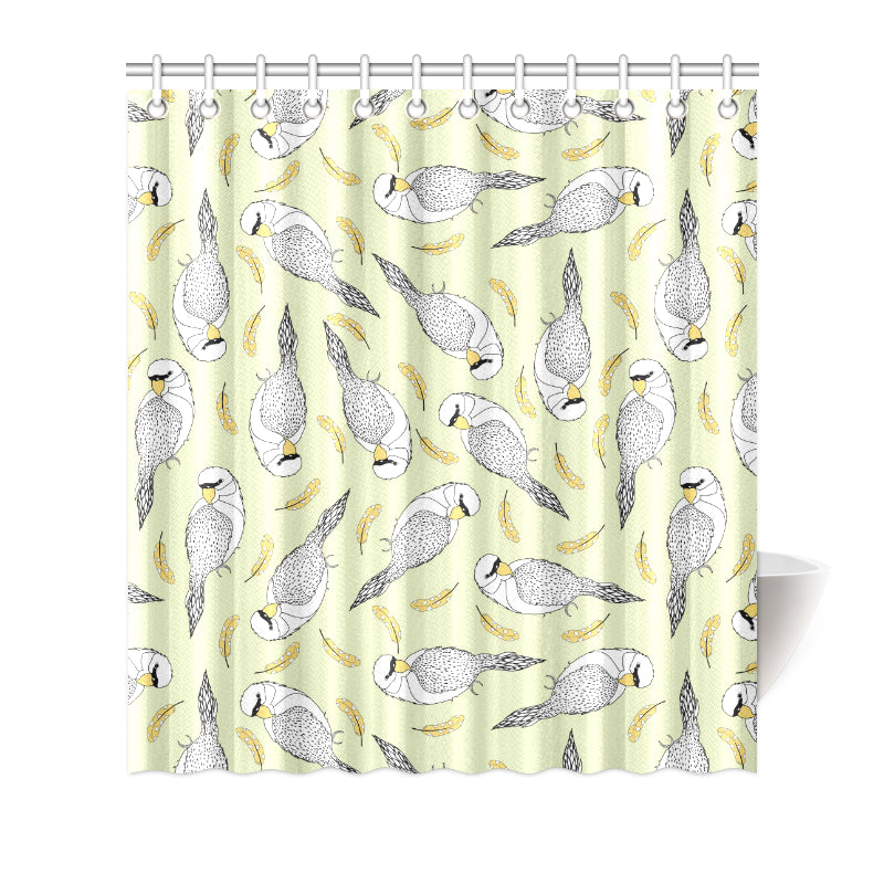 Parakeet Pattern Print Design A03 Shower Curtain