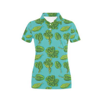 Spinach Print Design LKS301 Women's Polo Shirt