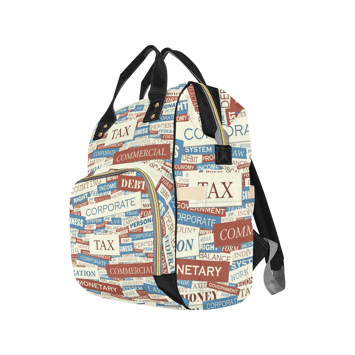 Accounting Financial Pattern Print Design 01 Diaper Bag Backpack