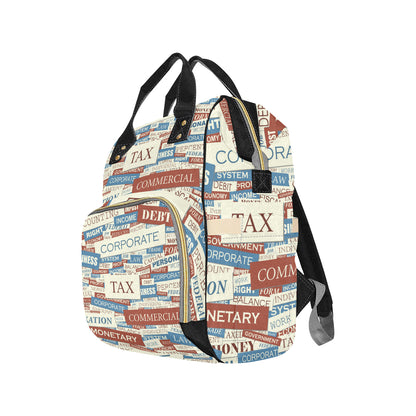 Accounting Financial Pattern Print Design 01 Diaper Bag Backpack