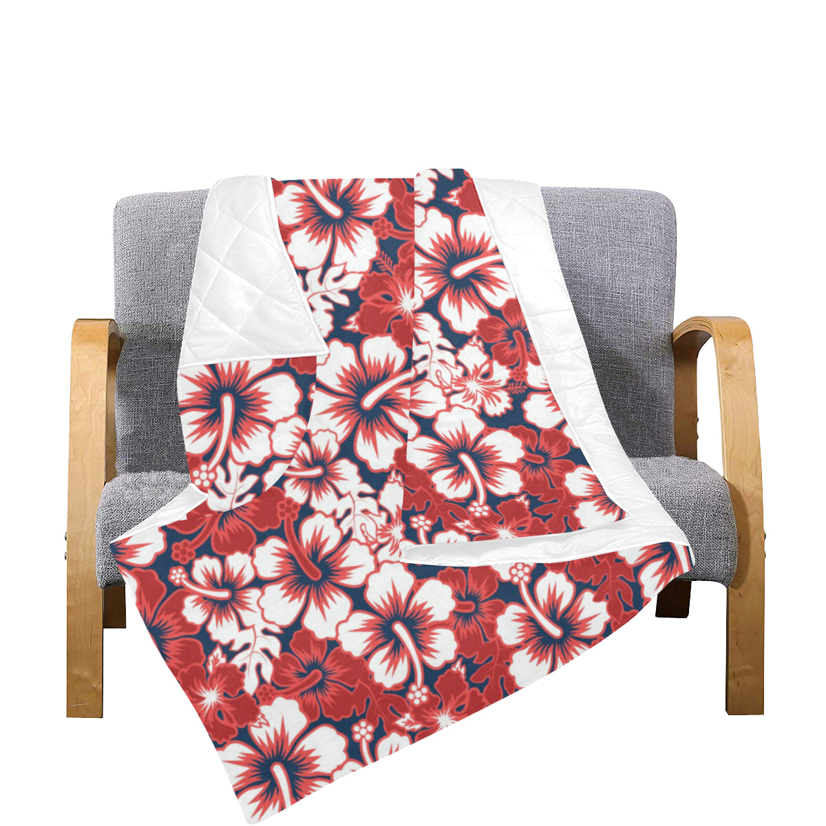 Red Hibiscus Pattern Print Design HB01 Premium Quilt