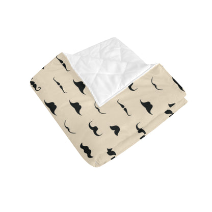 Mustache Pattern Print Design A03 Premium Quilt