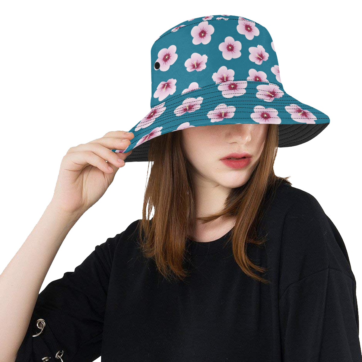 Cherry Blossom Pattern Print Design CB08 Unisex Bucket Hat