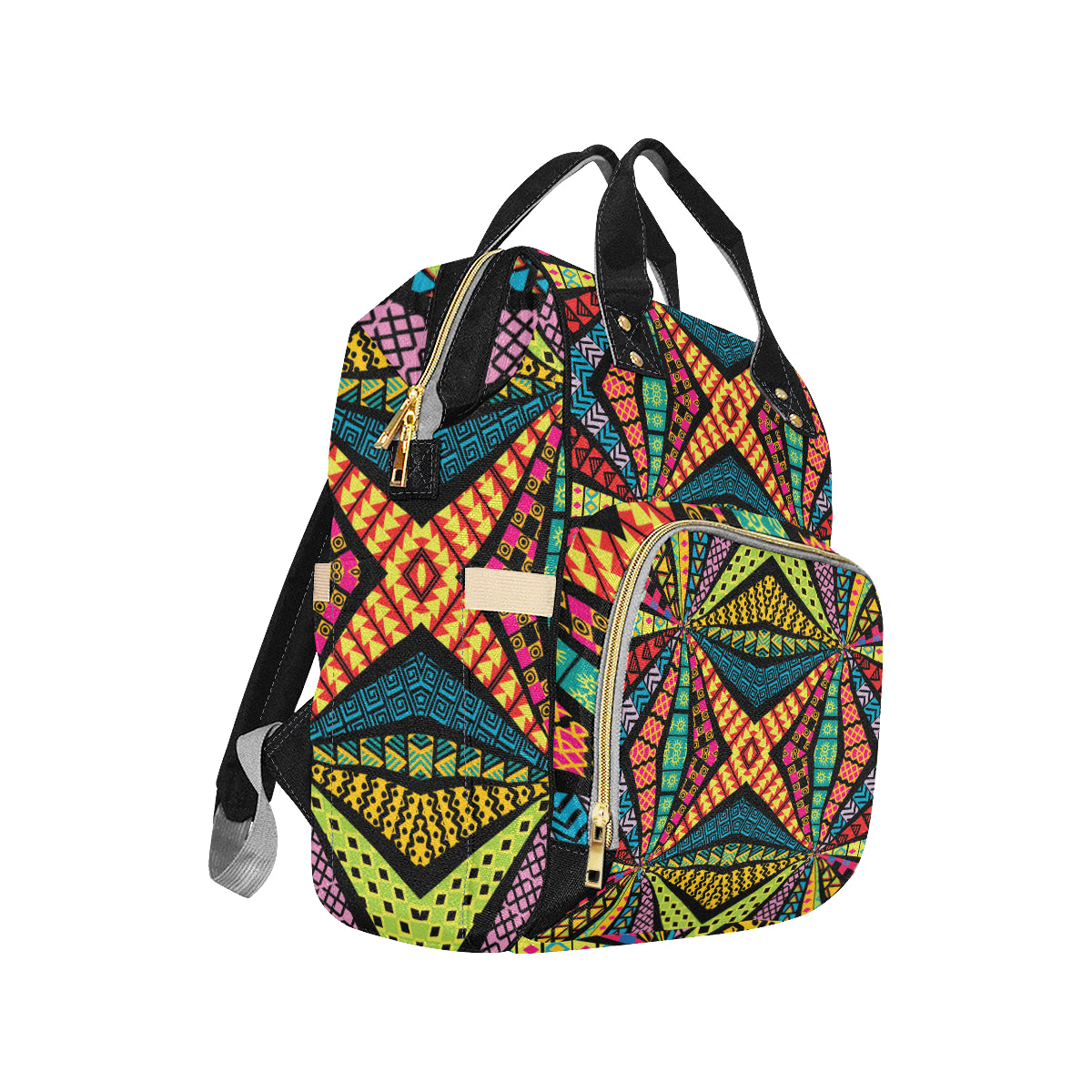 Kaleidoscope Pattern Print Design 05 Diaper Bag Backpack