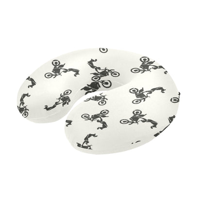 Motocross Pattern Print Design 03 U-Shaped Travel Neck Pillow