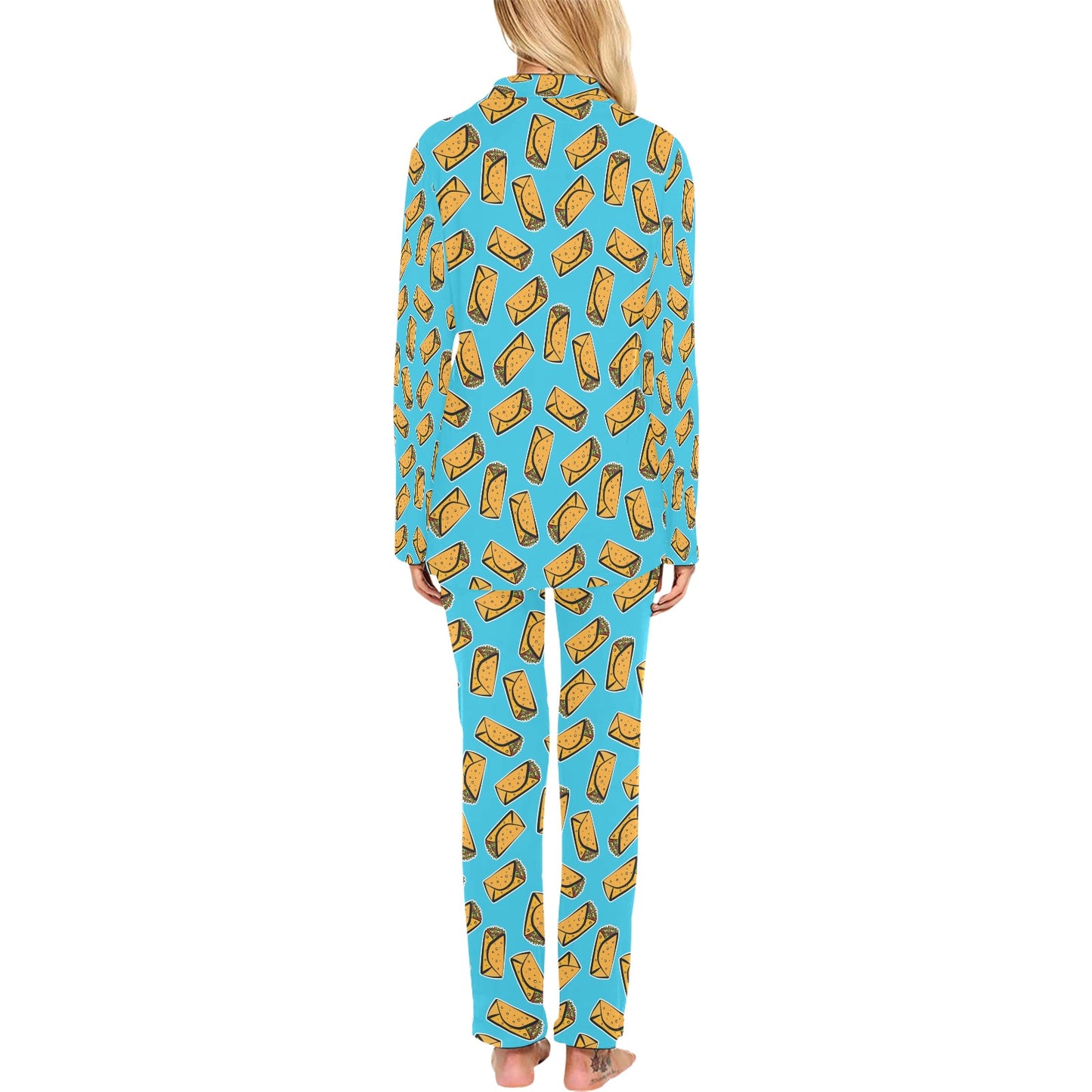 Burrito Print Design LKS301 Women's Long Pajama Set