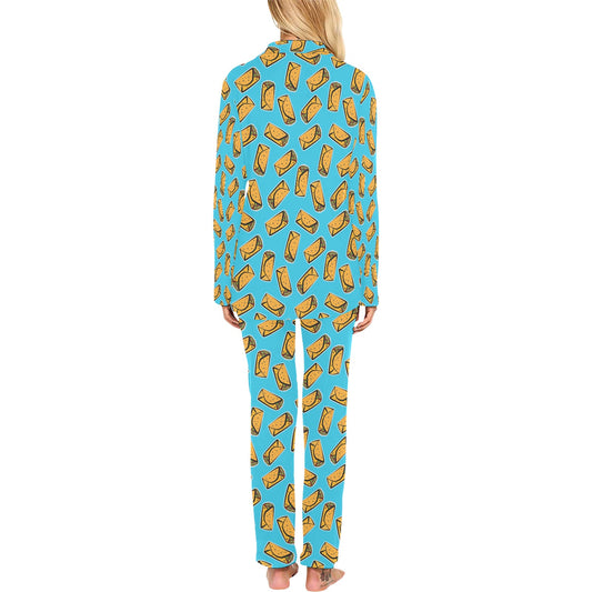 Burrito Print Design LKS301 Women's Long Pajama Set