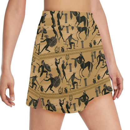 Ancient Greek Statue Print Design LKS304 17" Golf & Pickleball Skort with Pockets