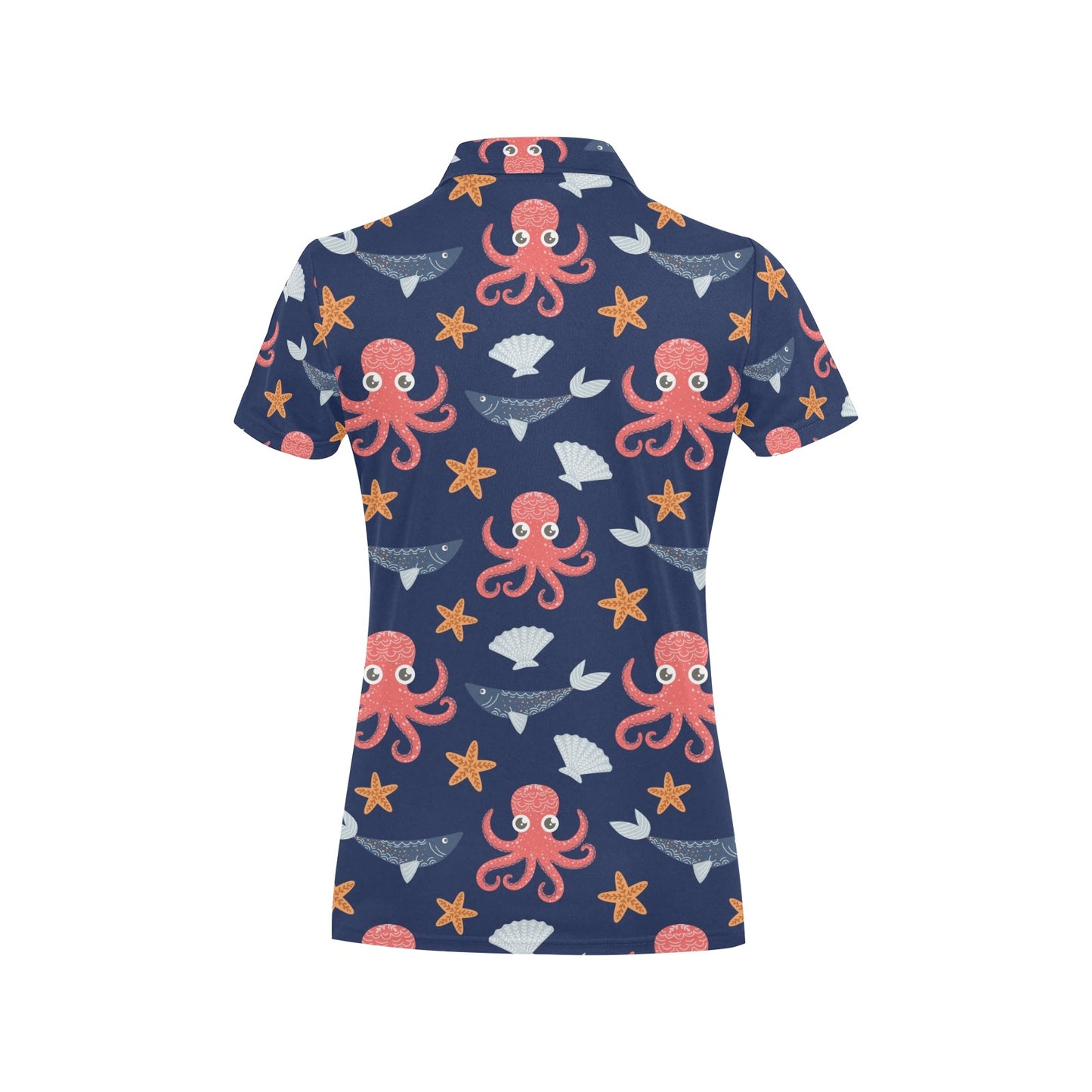 Octopus Pattern Print Design A04 Women's Polo Shirt