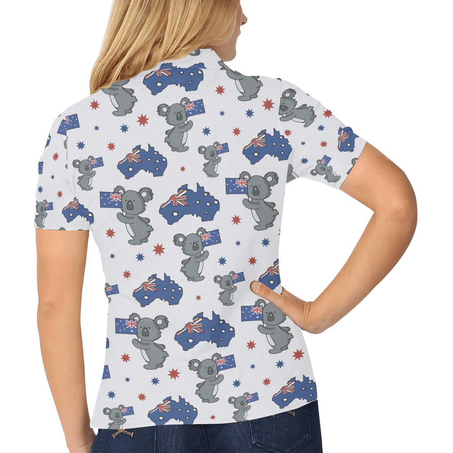 Koala Australia Day Themed Design Women's Polo Shirt