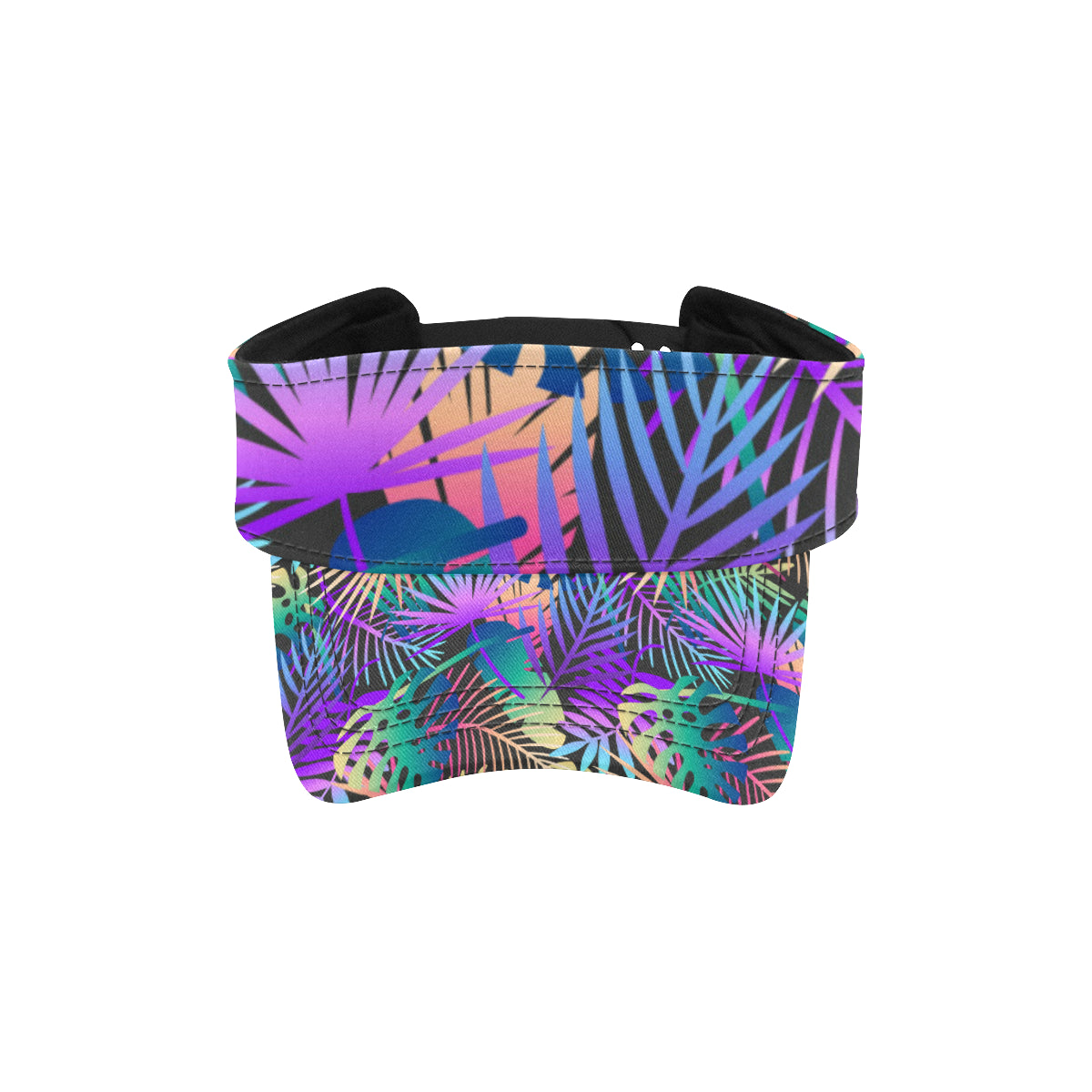 Neon Flower Tropical Palm Leaves Unisex Sun Visor