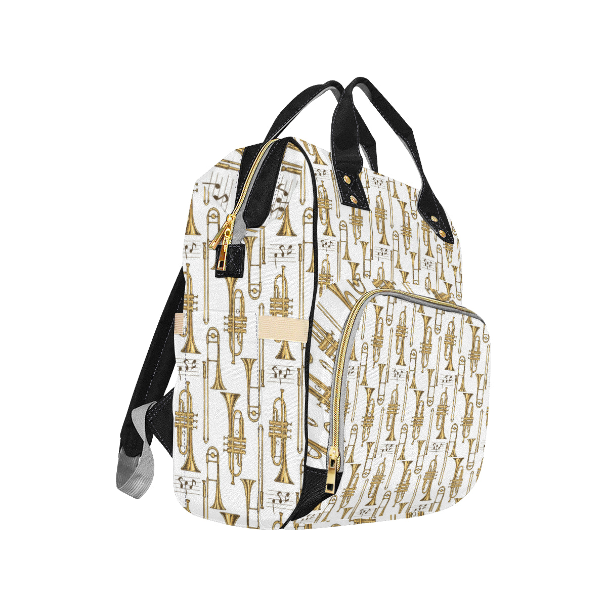 Trombone Pattern Print Design 04 Diaper Bag Backpack