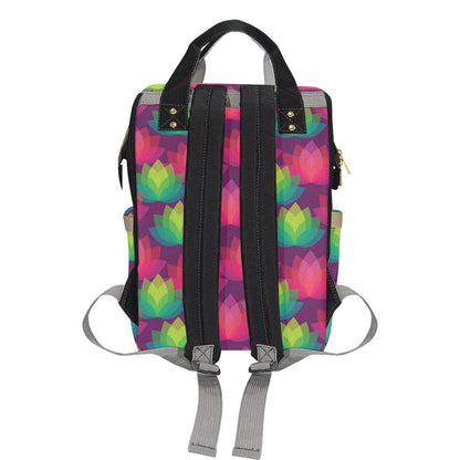 Lotus Pattern Print Design 02 Diaper Bag Backpack