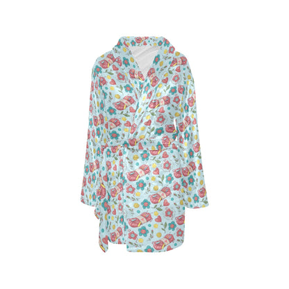 Crochet Pattern Print Design 01 Women's Fleece Robe