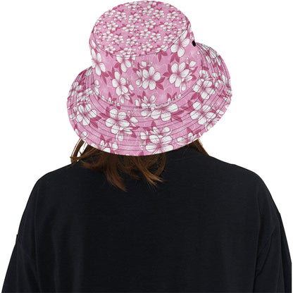 Cherry Blossom Pattern Print Design CB02 Unisex Bucket Hat