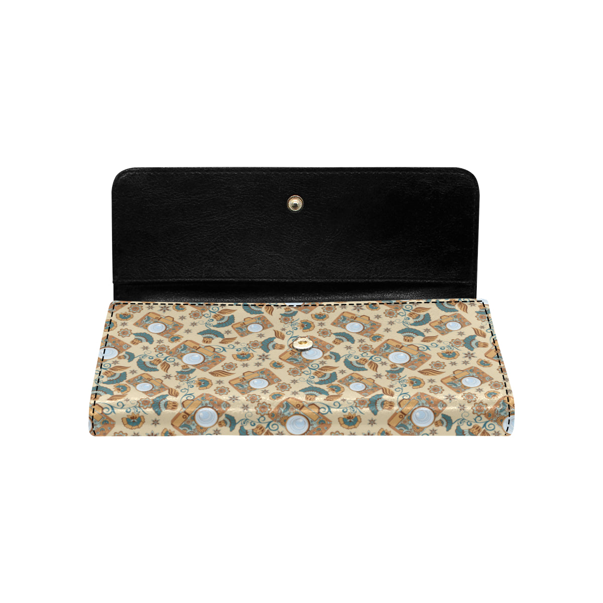 Camera Pattern Print Design 05 Women's Trifold Wallet